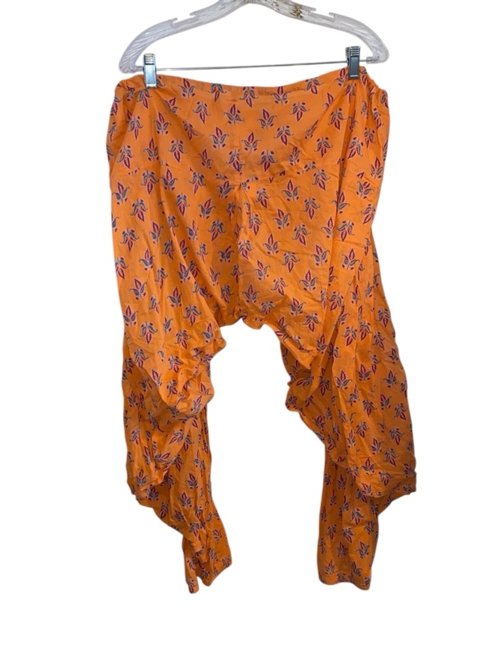 Patiala Pants Orange Purple Printed Draped harem yogi yoga boho bohemian cotton - Picture 6 of 11